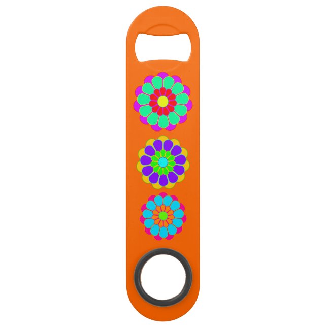 Abrebotellas De Bar Flor divertida Bloom I II III (Anverso)