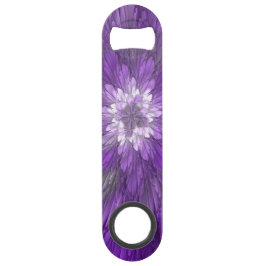 Abrebotellas De Bar Flor púrpura psicodélica Resumen arte fractal