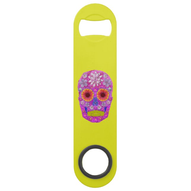 Abrebotellas De Bar Flor Skull 2 (Anverso)