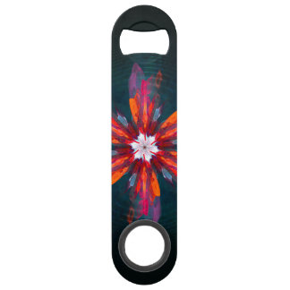 Abrebotellas De Bar Floral Mandala Flores Naranja Azul Rojo Resumen