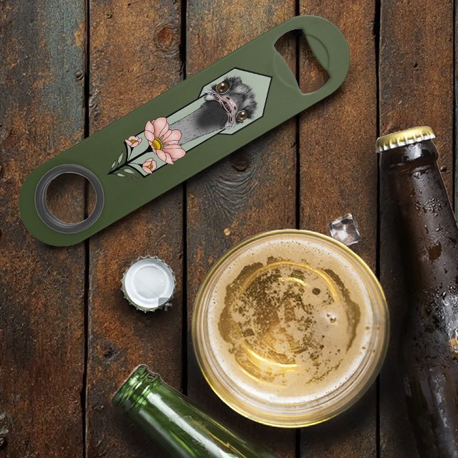 Abrebotellas De Bar Flores de avestruz Art Deco Verde (Subido por el creador)