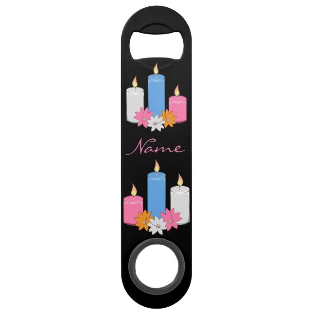 Abrebotellas De Bar Flores de velas encendidas Thunder_Cove (Anverso)