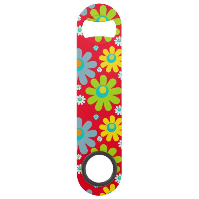 Abrebotellas De Bar Flores Felices Hippie (Anverso)