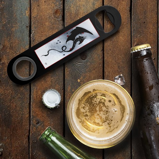 Abrebotellas De Bar Flores rojas azules Dragón negro (Subido por el creador)