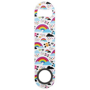 Abrebotellas De Bar Fondo adolescente del cráneo del arco iris del em