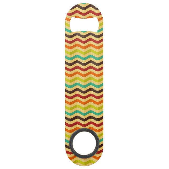 Abrebotellas De Bar Fondo con las rayas en 4 retros (Anverso)