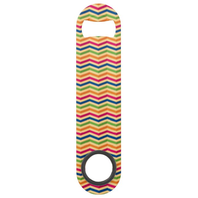 Abrebotellas De Bar Fondo con las rayas en retro (Anverso)