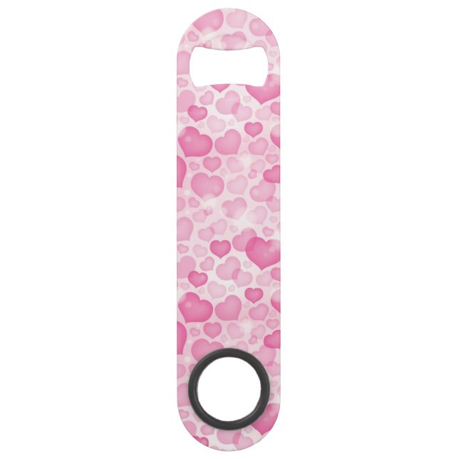 Abrebotellas De Bar Fondo con los corazones (Anverso)