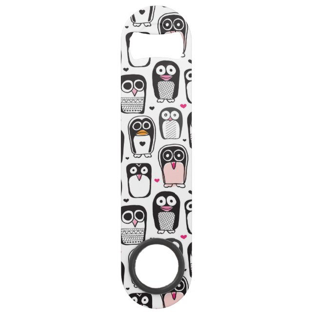 Abrebotellas De Bar fondo del ilustracion del pájaro del pingüino (Anverso)