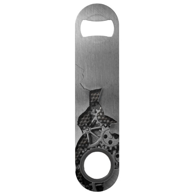 Abrebotellas De Bar Fondo metalizado con daño mecánico (Anverso)