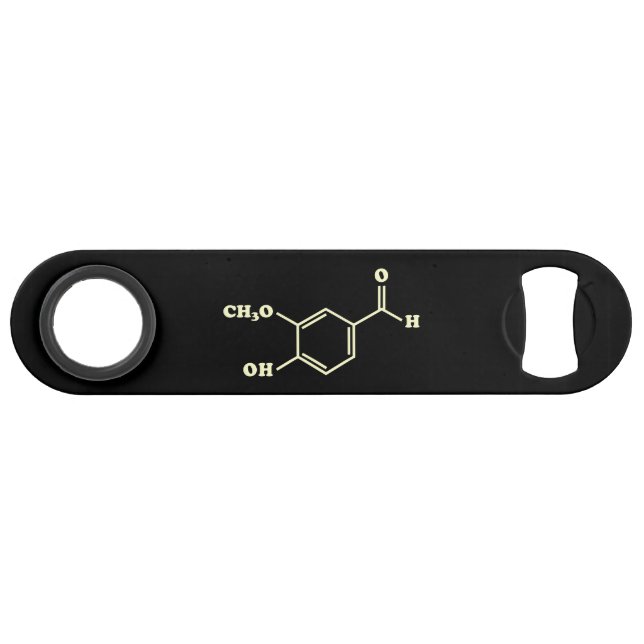 Abrebotellas De Bar Fórmula química molecular de vainilla (Anverso (Horizontal))