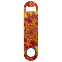 Fractal de color rojo, morado y amarillo