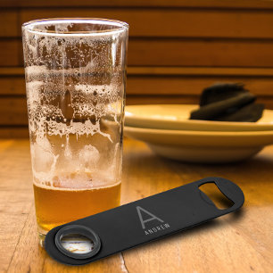 Abrebotellas De Bar Frasco de velocidad monograma personalizado negro