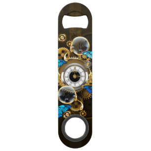 Abrebotellas De Bar Gases de vapor y mariposas azules