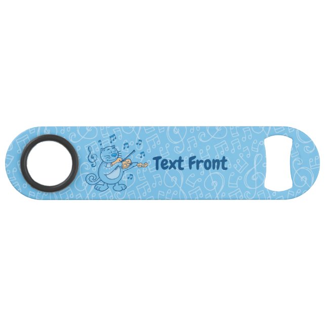 Abrebotellas De Bar Gato azul con abertura de botella de violín (Anverso (Horizontal))