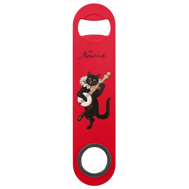 Abrebotellas De Bar Gato que toca el banjo Thunder_Cove (Anverso)