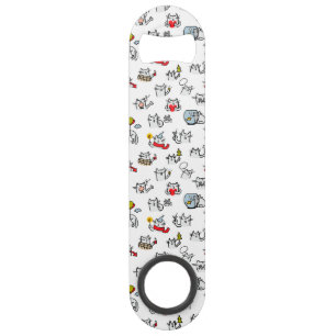 Abrebotellas De Bar Gatos divertidos, leche y magia.