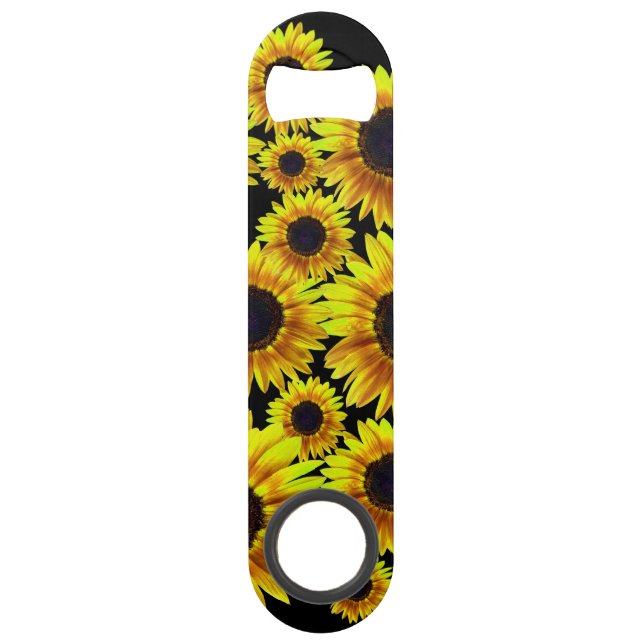 Abrebotellas De Bar Girasol amarillo brillante (Anverso)