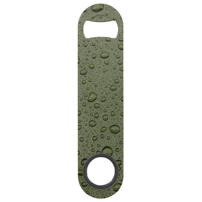Abrebotellas De Bar Gotas de agua verde oliva (Anverso)