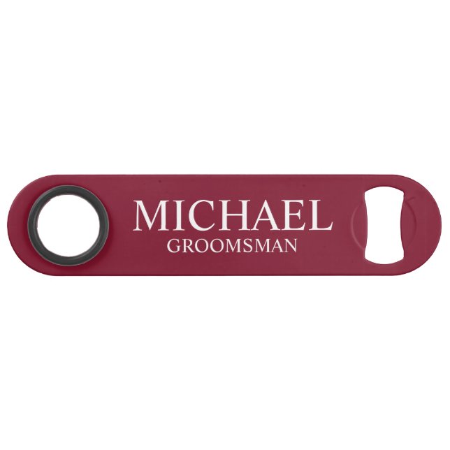 Abrebotellas De Bar Groomsman personalizado de la raza borgoñona moder (Anverso (Horizontal))