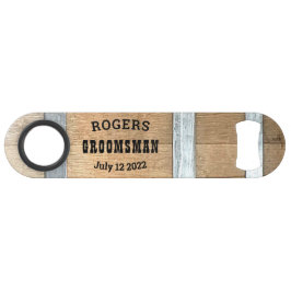 Abrebotellas De Bar Groomsman Whiskey Barrel personalizado