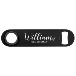 Abrebotellas De Bar Groomsmen personalizados de escritura negra modern