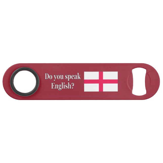 Abrebotellas De Bar "¿Hablas inglés?" en inglés. Wf de marca (Anverso (Horizontal))