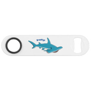 Abrebotellas De Bar Hammerhead shark cartoon illustration