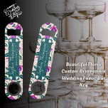 Abrebotellas De Bar Hermosa Personalizado floral, novia, favor de matr<br><div class="desc">Celebra tus damas de honor con nuestra hermosa llave de Personalizado floral para la dama de honor. Con un impresionante diseño floral y grabado personalizado, este elegante y práctico placer es una muestra perfecta de aprecio. Ideal para bodas con un toque de encanto y sofisticación, esta clave de bar personalizado...</div>