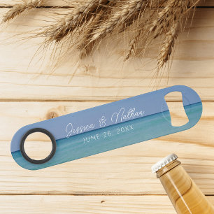 Abrebotellas De Bar Hermoso Boda personalizado de Beach Horizon
