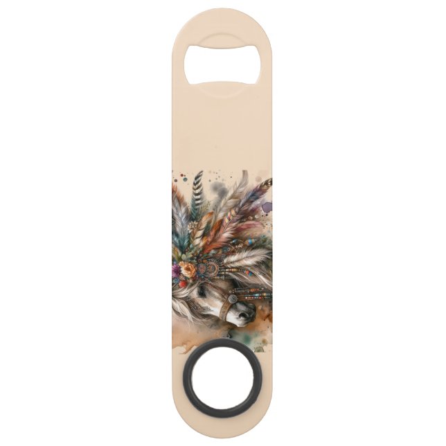 Abrebotellas De Bar Hermoso Caballo Boho (Anverso)