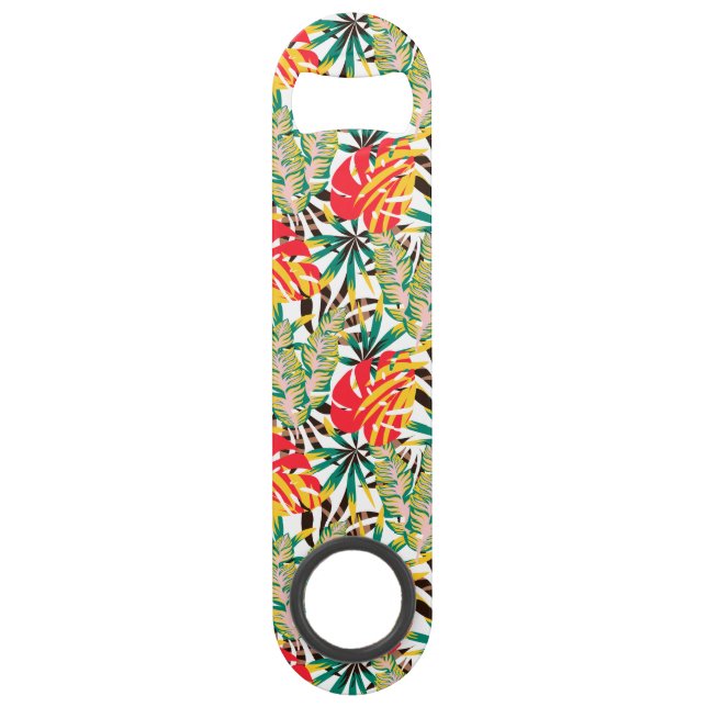 Abrebotellas De Bar Hojas de palmeras tropicales salvajes (Anverso)