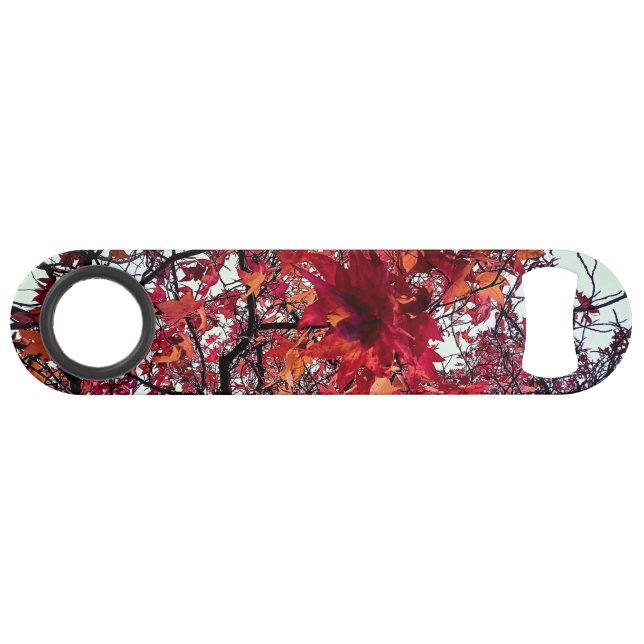 Abrebotellas De Bar Hojas rojas y naranjas (Anverso (Horizontal))