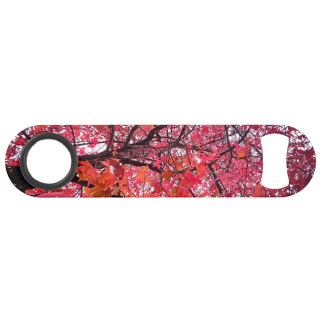 Abrebotellas De Bar Hojas rosadas y naranjas (Anverso (Horizontal))