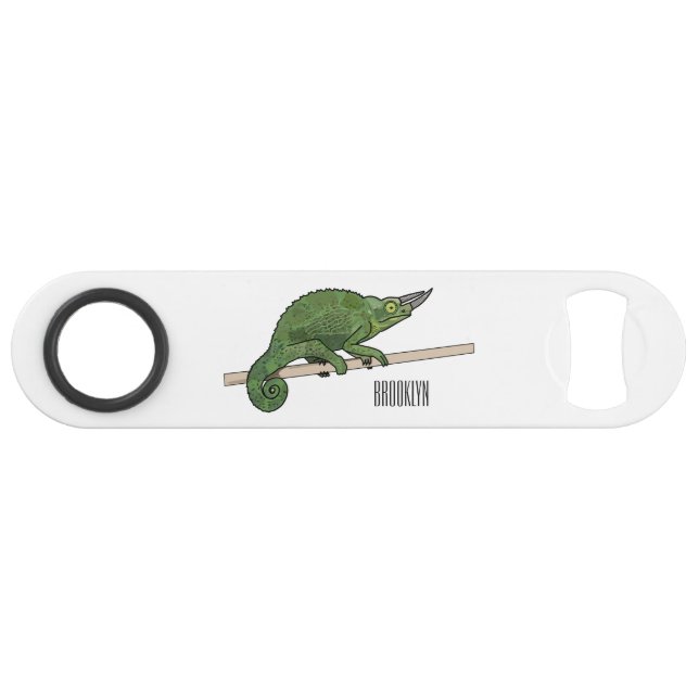 Abrebotellas De Bar Ilustracion chameleon personalizado de Jackson (Anverso (Horizontal))