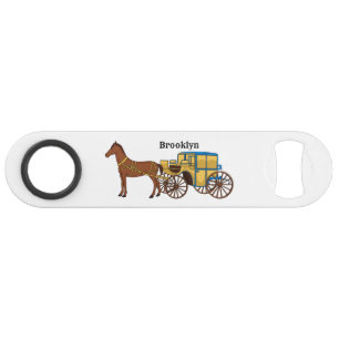 Abrebotellas De Bar Ilustracion de caballos y carruajes reales