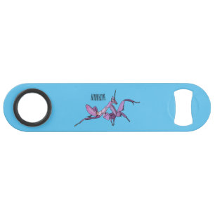 Abrebotellas De Bar Ilustración de dibujos animados de mantis orquídea