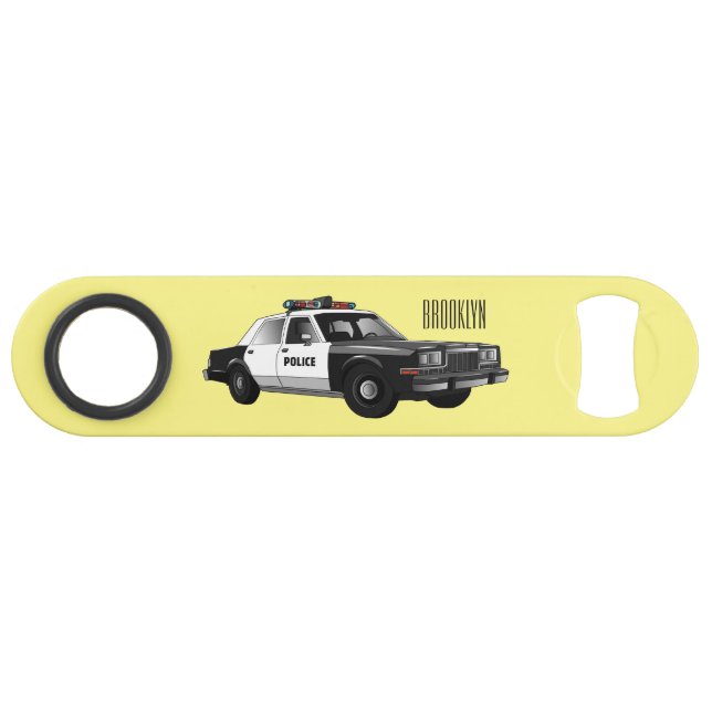 Abrebotellas De Bar Ilustracion de personalizado de coches de policía (Anverso (Horizontal))