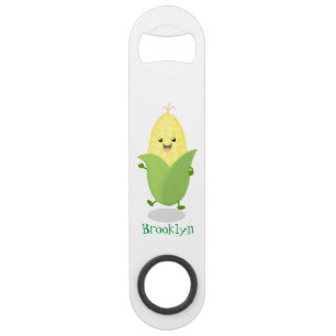 Abrebotellas De Bar Ilustracion de personalizado de maíz feliz