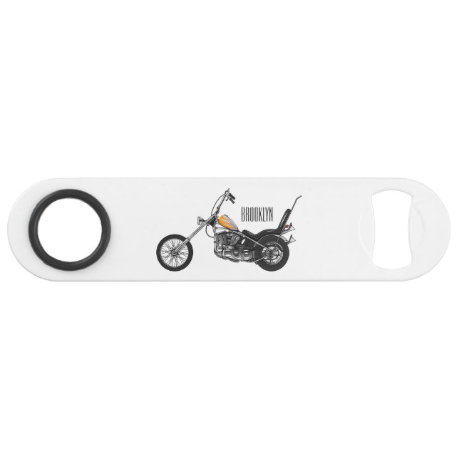 Abrebotellas De Bar Ilustracion personalizado Chopper Motorcycle 1950 (Anverso (Horizontal))