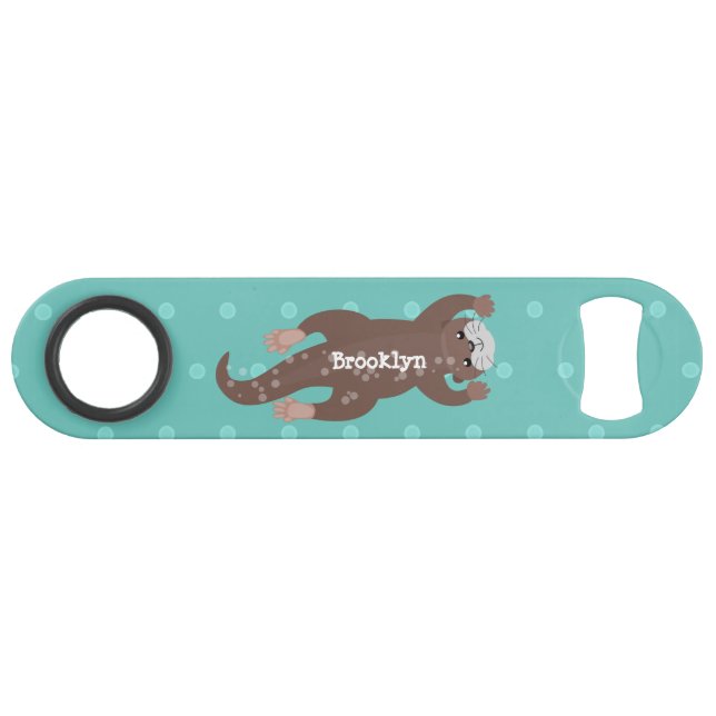 Abrebotellas De Bar Ilustracion personalizado de buceo con nutria (Anverso (Horizontal))
