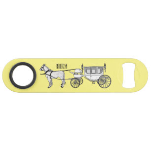 Abrebotellas De Bar ilustracion personalizado de caballos y carruajes 