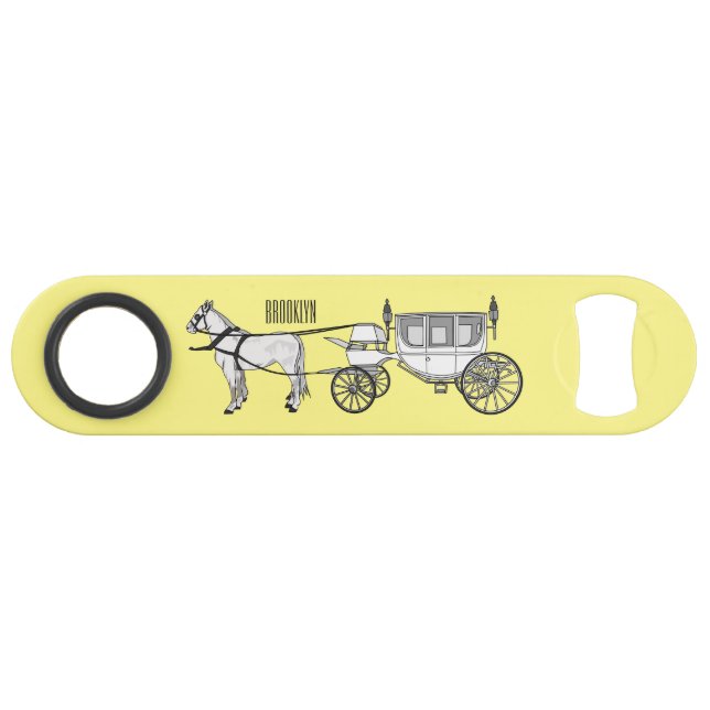Abrebotellas De Bar ilustracion personalizado de caballos y carruajes  (Anverso (Horizontal))