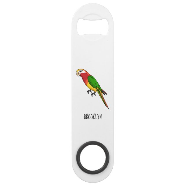 Abrebotellas De Bar Ilustracion personalizado de loro feliz (Anverso)