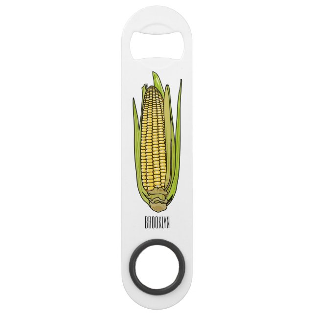 Abrebotellas De Bar Ilustracion personalizado de maíz (Anverso)