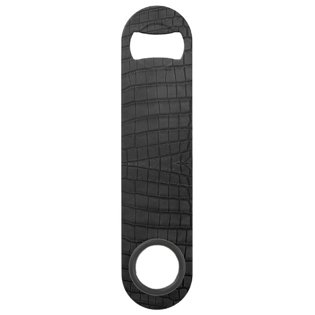 Abrebotellas De Bar Impresión de capa de cocodrilo negro (Anverso)