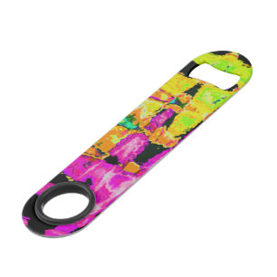 Abrebotellas De Bar Impresión Poster de arte de Neon Glitch Resumen