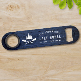 Abrebotellas De Bar Impresión Rustic Lake House Boat Oars Trees Blue W