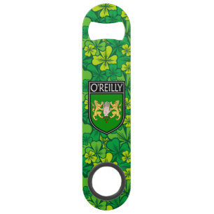 Abrebotellas De Bar Irlandés - Clan O'Reilly Escudo y Shamrock