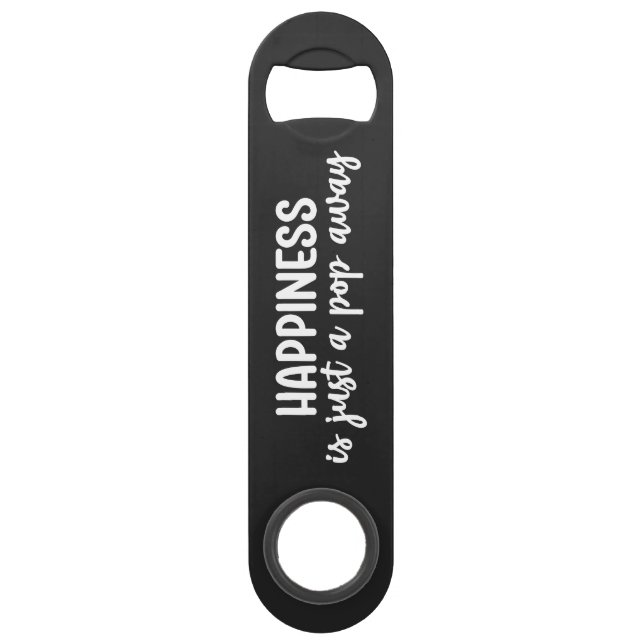 Abrebotellas De Bar Just a Pop Away Beer Steel Bottle Opener (Anverso)